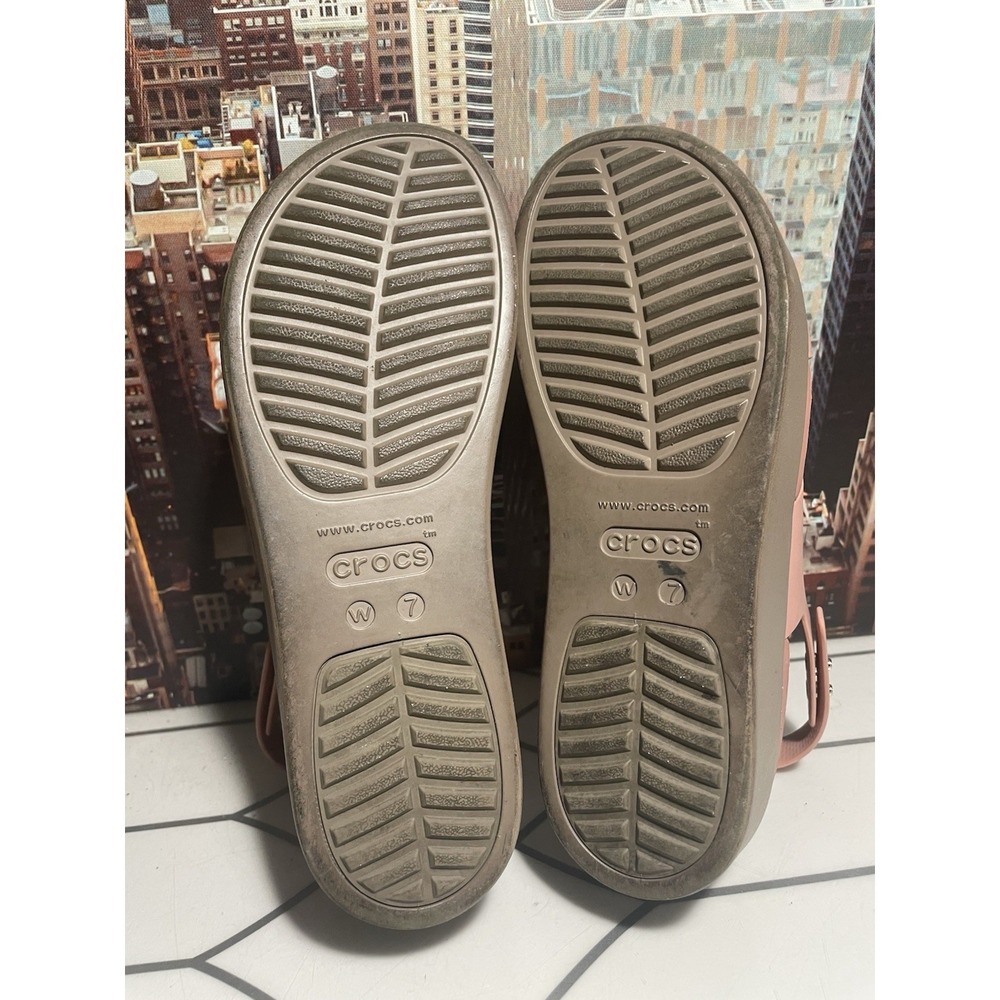 Crocs Brooklyn Low Wedge Platform Sandals Pink Women Size 7 Adjustable - Picture 6 of 12